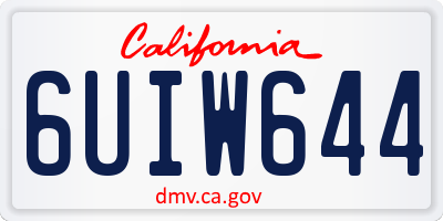 CA license plate 6UIW644