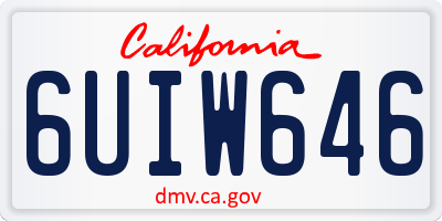 CA license plate 6UIW646