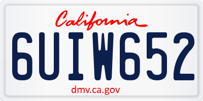 CA license plate 6UIW652