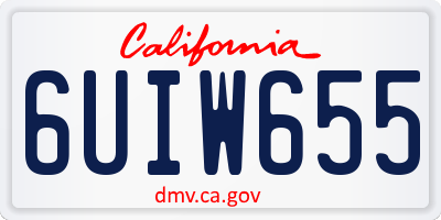 CA license plate 6UIW655