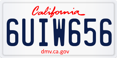 CA license plate 6UIW656