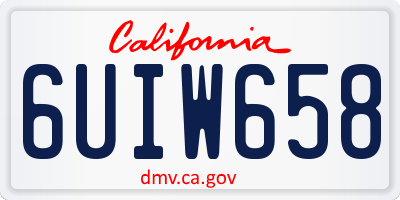 CA license plate 6UIW658