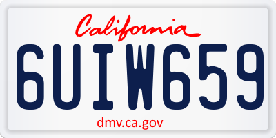 CA license plate 6UIW659