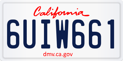 CA license plate 6UIW661