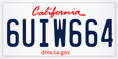 CA license plate 6UIW664