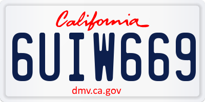 CA license plate 6UIW669
