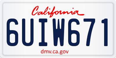 CA license plate 6UIW671