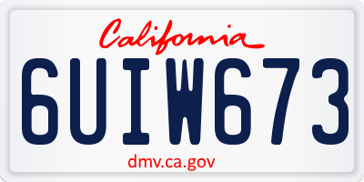 CA license plate 6UIW673