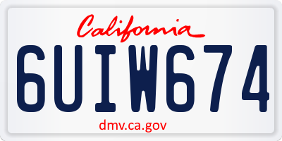 CA license plate 6UIW674