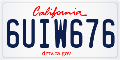 CA license plate 6UIW676