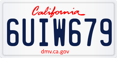 CA license plate 6UIW679