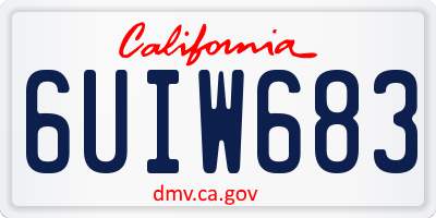 CA license plate 6UIW683