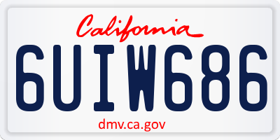 CA license plate 6UIW686