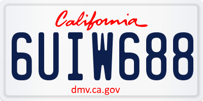 CA license plate 6UIW688