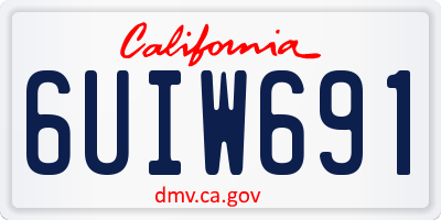 CA license plate 6UIW691
