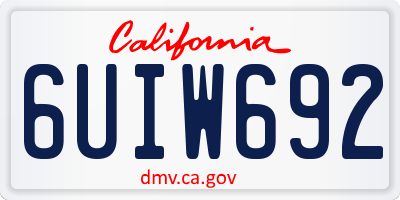 CA license plate 6UIW692