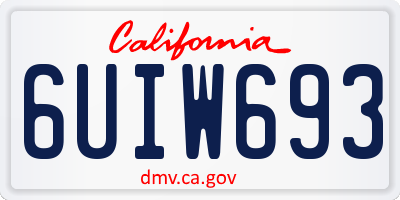 CA license plate 6UIW693