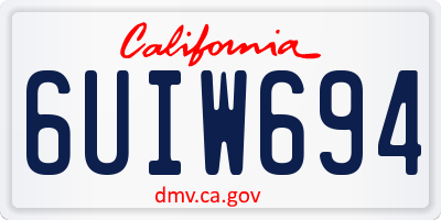 CA license plate 6UIW694