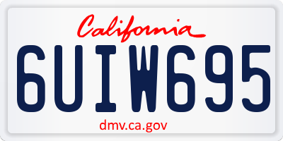 CA license plate 6UIW695