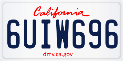 CA license plate 6UIW696