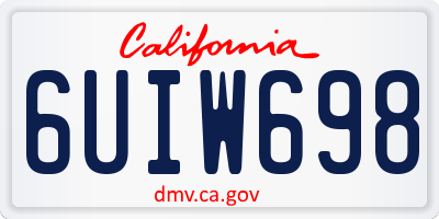CA license plate 6UIW698