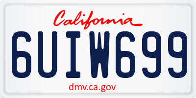 CA license plate 6UIW699