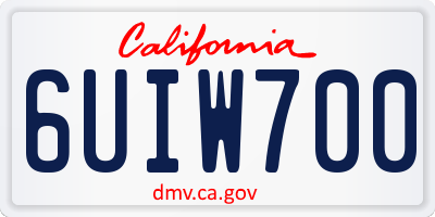 CA license plate 6UIW700