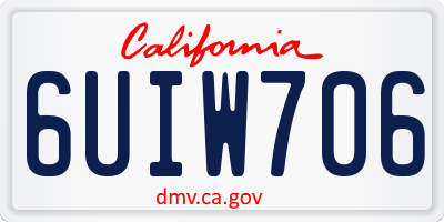CA license plate 6UIW706