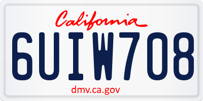 CA license plate 6UIW708