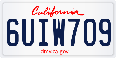 CA license plate 6UIW709