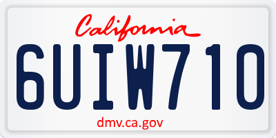 CA license plate 6UIW710