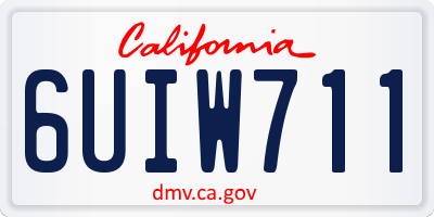 CA license plate 6UIW711