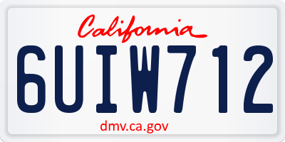 CA license plate 6UIW712