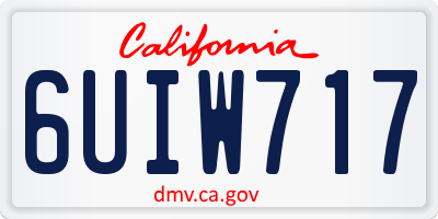CA license plate 6UIW717