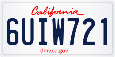CA license plate 6UIW721