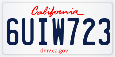 CA license plate 6UIW723