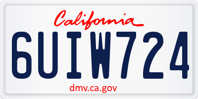 CA license plate 6UIW724