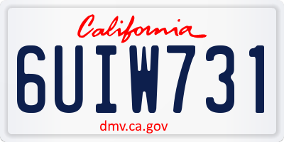 CA license plate 6UIW731