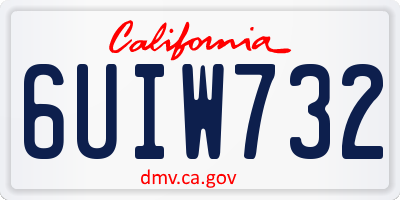 CA license plate 6UIW732