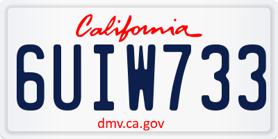 CA license plate 6UIW733