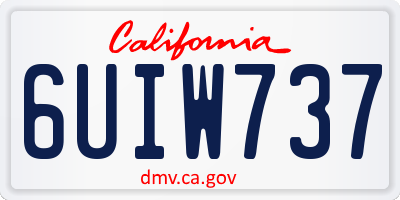 CA license plate 6UIW737