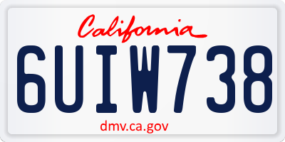 CA license plate 6UIW738