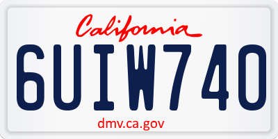 CA license plate 6UIW740