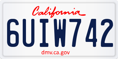 CA license plate 6UIW742