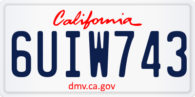 CA license plate 6UIW743