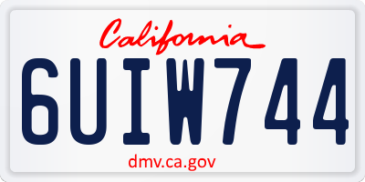 CA license plate 6UIW744