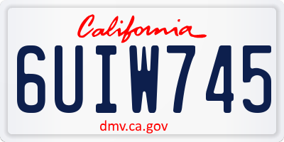 CA license plate 6UIW745