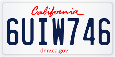 CA license plate 6UIW746
