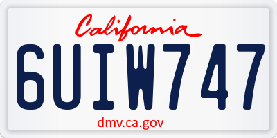CA license plate 6UIW747