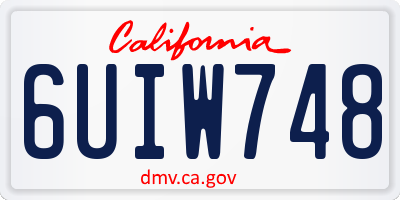 CA license plate 6UIW748